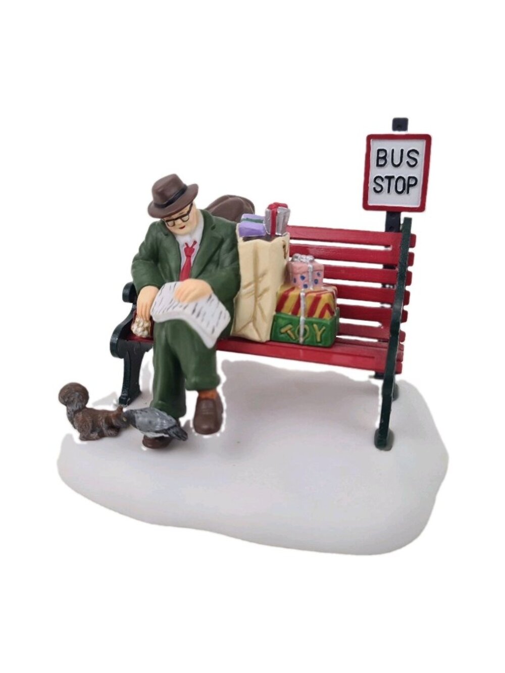 Department 56 Asleep At The Bus Stop 58993 Christmas In The City Figurine Vnt